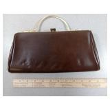 Vintage Brown & Gold Mid-Century Hand Bag