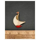 Vintage Trifari Marked Sailboat Brooch