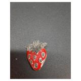 Vintage sterling silver & marcasite Strawbery