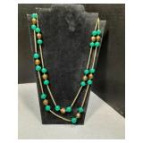 Vintage Hattie Carnegie necklace gold & green