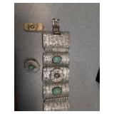 Vintage turquoise jewelry & engraved scrimshaw?