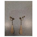 Carved floral earrings