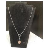 Vintage heart necklace marked sterling silver 925
