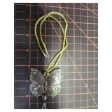 Vintage enamel butterfly pendant necklace