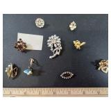 Vintage Amythyst Pin, other Assorted Pins & pair