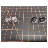 2 pair, Vintage, marked, sterling earrings.