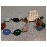 Vintage "scarab" Beaded bracelet & matching