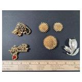 Vintage Assorted Pins,  1 with matching Earrings