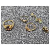 Tigers Eye size 5 Amythest size 7 & earings.