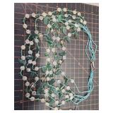 Vintage glass bead and silver necklace