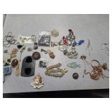 Jewelry lot Christmas, pins, Nebraska, and more!
