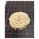 Large carved flower brooch, bone?