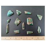 Chrysocolla Semi-Finished Cabs. & Turquoise Piece