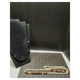 Vintage cloisonne & Stone Bead necklaces