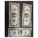 Bicentennial $2 notes and a 1995