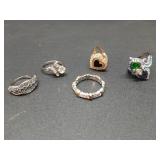 Vintage rings 3 sterling silver size 7-9.5