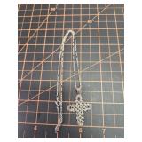 Vintage sterling silver cross pendant necklace