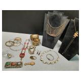 Assorted gold toned costume Jewelry Necklaces,