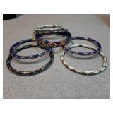 Floral bangle bracelet set