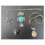 Assorted Vintage Necklaces,  Pendant,  & Pins