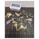 Tin of keys skeleton and more!