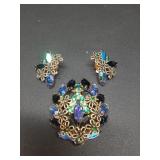 Vintage Juliana Jewelry Set- brooch & earrings