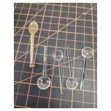 Small glass spoons (one plastic)