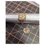 Masonic ring and pin, ring is marked 10k gold