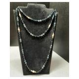 Vintage gold Bead, pearl & crystal necklace