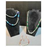 x3 crystal Bead Necklaces