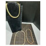 x3 heavy gold tone statement Necklaces vintage