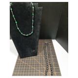 Vintage hematite, jade Necklaces