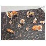 Red collie dog miniatures porcelain