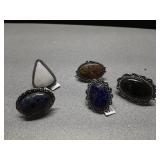 Costume Jewelry rings marked sz 8 & 6 silver &