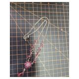 NOS vintage pink crystal necklace