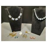 Assorted costume Jewelry earrings, rings,
