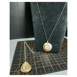 2 gold vintage watch Pendant necklaces