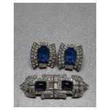 Clip on earrings Kramer NY, scarf clip brooch