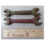 2 Brass Open End Wrenches, Berylco, 7/16" & 1/2"