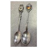Silver german spoons marked 100 and 90 AW