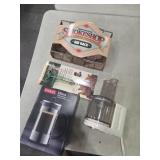 Kitchen and grill stuff, french press, rib rack