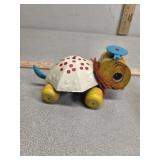 Tiny Tim wooden turtle pull toy fisher price