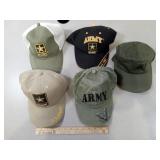 5 U.S. Army Adjustable or One Size Fits All Caps