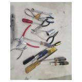 Tools screwdrivers and pliers