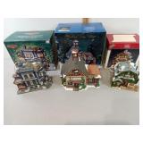 3 Porcelain Lighted Houses Christmas village style