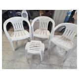 >Lawn chairs and ottoman