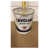 Vintage 1 gallon Texaco Havoline FULL oil can,