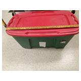 2 Storage Totes, 1 with Wheels  49 Gallon, 2