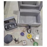 Jewelry box, key rings, and magnifier