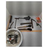 Assorted tools, propane torch heads, bernzOmatic,